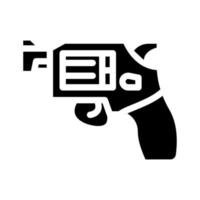 revólver pistola glifo icono vector ilustración