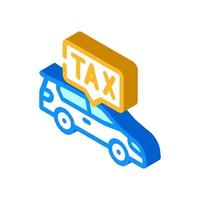 car tax isometric icon vector illustration