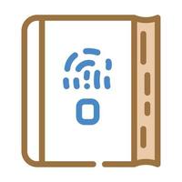 diary with fingerprint scanner color icon vector illustration