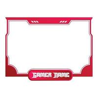 Red and white-colored frame overlay for live gaming streamers. Live Streamer overlay vector illustration with red and white color. Digital stylish Gaming overlay.