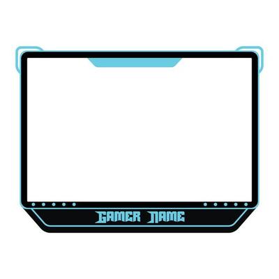 Web Camera with chat for streaming broadcast. Gaming face cam with chat window. Screen background. Set of rusty blue gaming panels and overlays for live streamers.