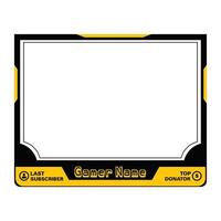 Stylish yellow and black-colored gaming frame overlay for streamers. Live Streamer overlay vector illustration with yellow and black color. Stylish Gaming overlay.