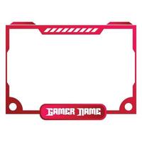 Stylish red and white-colored gaming frame for live gaming streamers. Live Stream overlay vector illustration with red and white color. Stylish Gaming overlay.