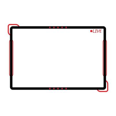 Face Camera with chat for live-streaming broadcast. Gaming face cam with chat window. Screen background. Set of rusty metallic red and black gaming panels and overlays for live streamers.