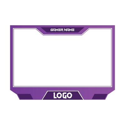 Beautiful purple and black gradient color gaming overlay for game streamers. Live Streamer overlay vector illustration with purple and black color. Digital Gaming overlay.