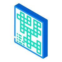 crossword game isometric icon vector illustration color