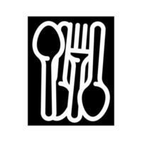 kitchenware spoon and fork glyph icon vector illustration