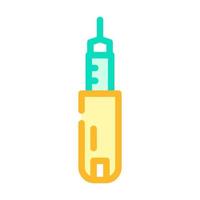 inyector insulina color icono vector ilustración color
