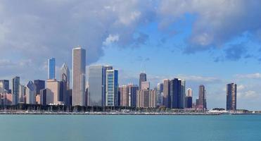 Chicago skyline over Lake Michigan photo