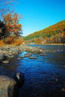 Autumn Mountain with lake photo