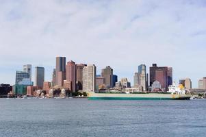 Boston downtown with ship photo