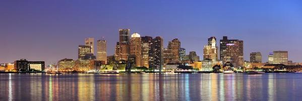 panorama del horizonte del centro de boston foto