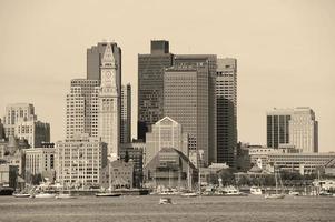 Boston architecture in black and white photo