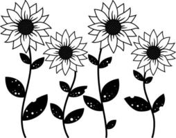 4 Sunflower Bundle vector, Flower vector