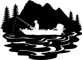 Bass Fishing Scene vector, Fisherman