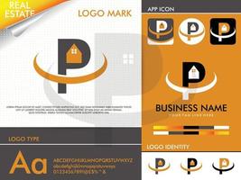 Real Estate Letter P Logo Design Vector Template