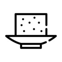 tofu cheese line icon vector symbol illustration