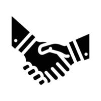 handshake partners glyph icon vector illustration