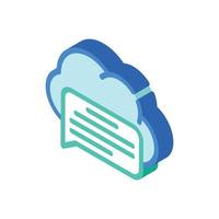 messaging cloud storage isometric icon vector illustration