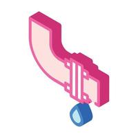 leaking pipe isometric icon vector sign illustration
