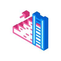 ladder and stair isometric icon vector illustration