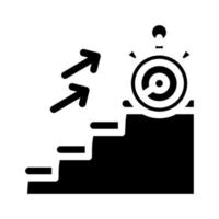 time for run on stair glyph icon vector illustration