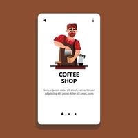 Coffee Shop Service Barista Brew Hot Drink Vector