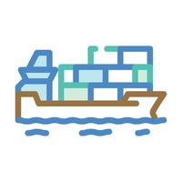 ilustración de vector de icono de color de barco de contenedores