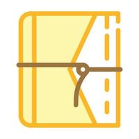 diary with string color icon vector illustration