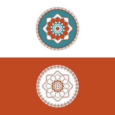 Arabic pattern abstract icon set. Rounded symbol set, vector spirographs. Luxurious abstract geometric shape logo, Concept vector set.