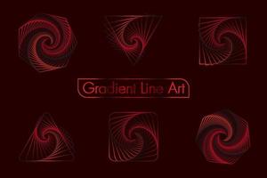 Set of spirals gradient line art, Design elements, line abstract patterns. Spiral swirl, twist line vector