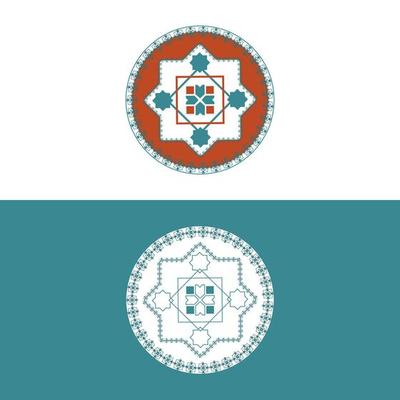 Arabic pattern abstract icon set. Rounded symbol set, vector spirographs. Luxurious abstract geometric shape logo, Concept vector set.