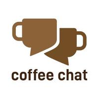 coffee chat bubble mug logo vector