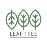 diseño de vector de icono de logotipo de árbol de hoja verde. diseño paisajístico, jardín, planta, naturaleza y logotipo vectorial ecológico