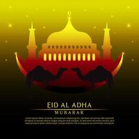diseño vectorial con fondo islámico celebración de eid al adha mubarak vector