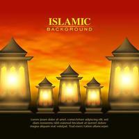 vector design with Islamic background with gradient lantern