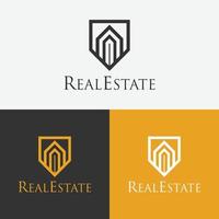 Real Estate Logo Design Template. Creative abstract real estate icons. vector