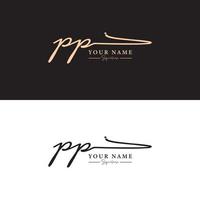 PP initial letter signature luxury logo template. PP Handwriting letter logo concept clothing brand logo..eps vector