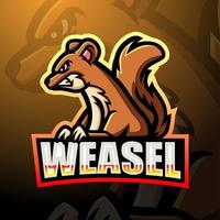 Weasel esport logo mascot design vector