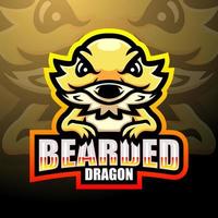mascota del logotipo de esport de dragón barbudo vector