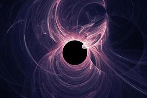 Futuristic dark hole with abstract flowing light waves 3d rendering. Space nebula background