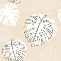 Summer pattern. Vector seamless pattern with tropical leaves.