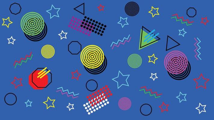 memphis 80s 90s style abstract geometric background presentation seamless pattern premium vector