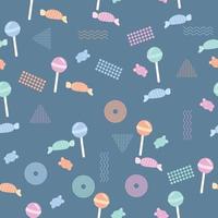 Cute chibi sweet foods soft colorful seamless pattern doodle kids baby kawaii cartoon Premium Vector
