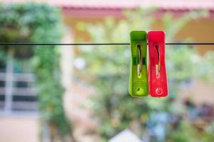 clothespins on rope photo