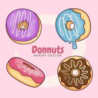 Vector graphic illustration of sweet donuts collection