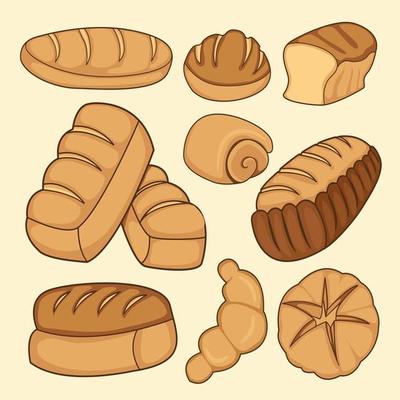 Bread vector collection
