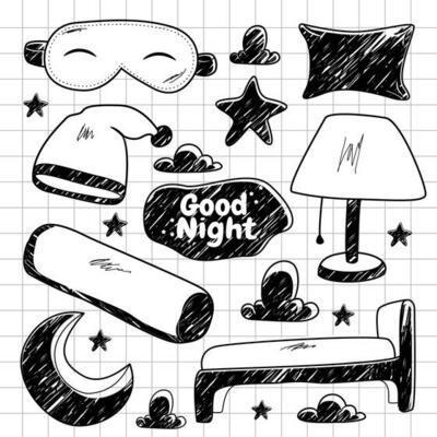 Hand drawn good night vector elements