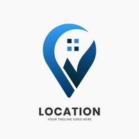 Creative location map logo icon template vector