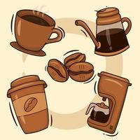 Set of coffee vectors and tools
